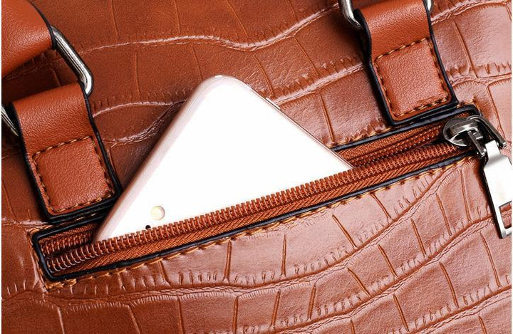 SOPHIA | VINTAGE CROCODILE PATTERN 4-9 PIECE BAG