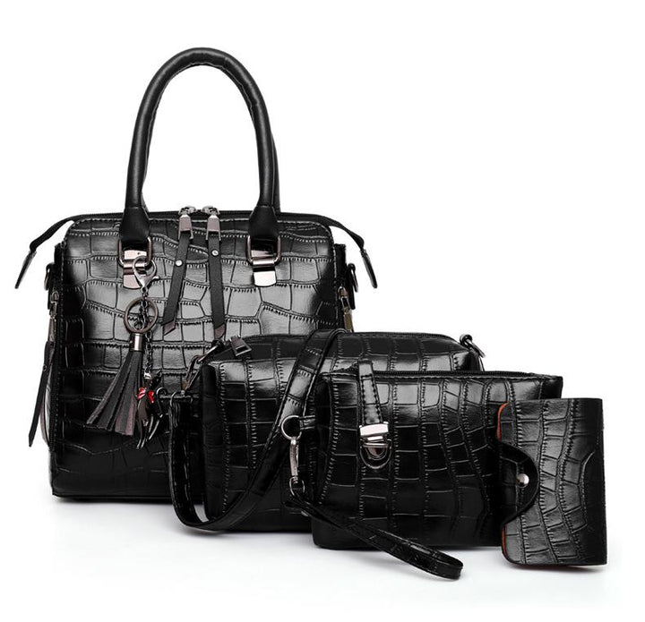 SOPHIA | VINTAGE CROCODILE PATTERN 4-9 PIECE BAG