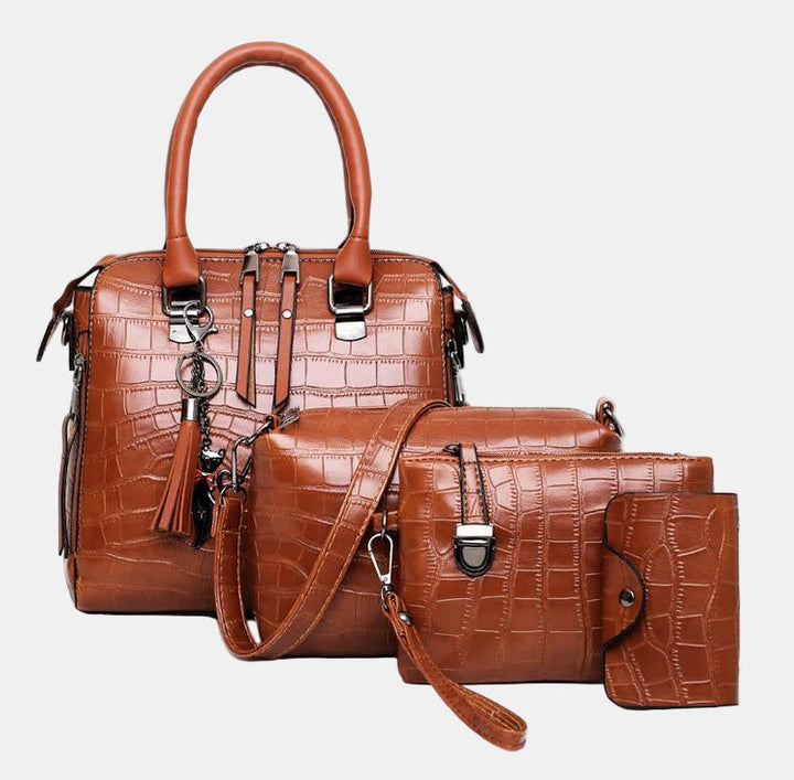 SOPHIA | VINTAGE CROCODILE PATTERN 4-9 PIECE BAG