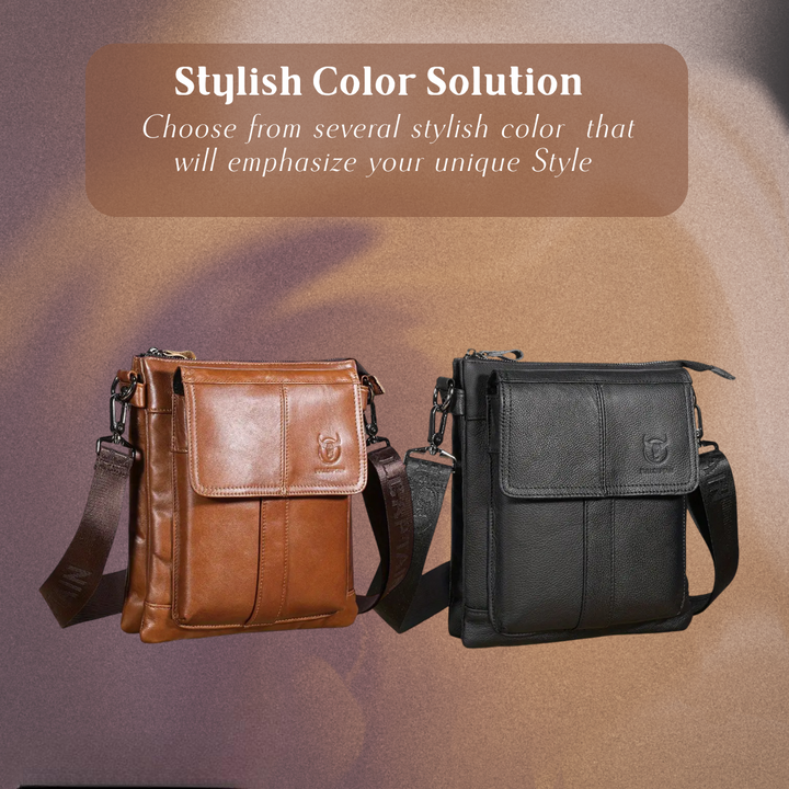 Nathan - Slim Leather Crossbody with Flap Pocket Design