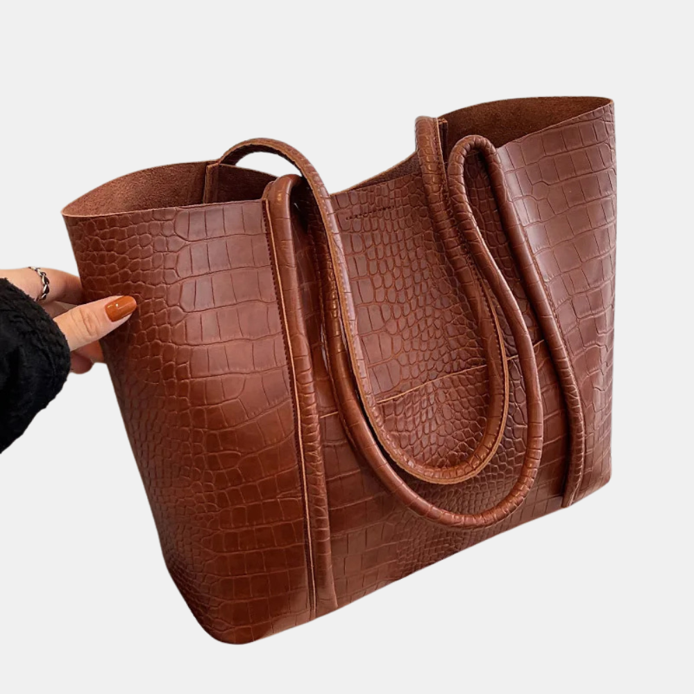 Sophia | Croc Leather Shoulder Bag
