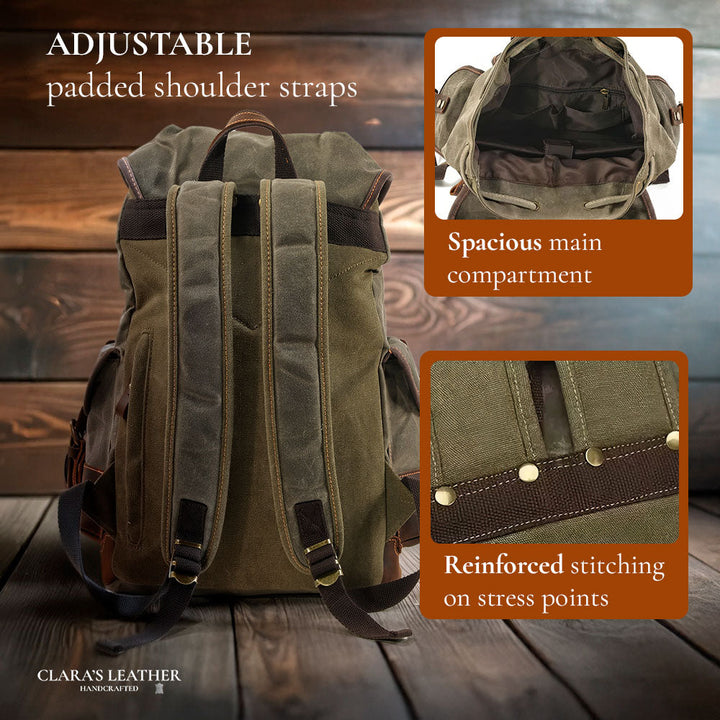 John - Heavy-Duty Canvas Hiking Backpack