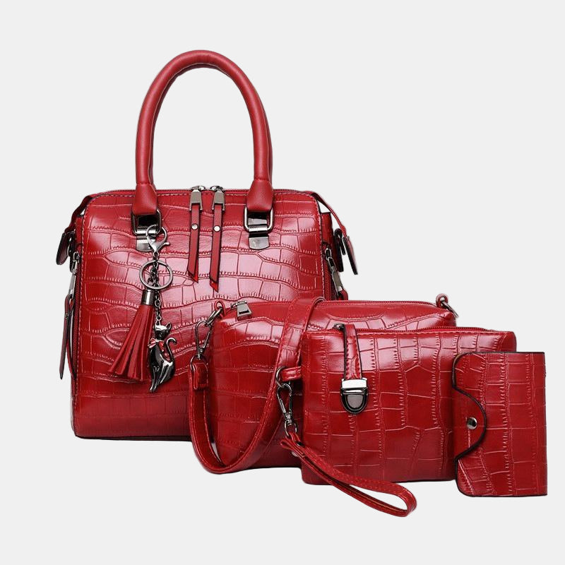 SOPHIA | VINTAGE CROCODILE PATTERN 4-9 PIECE BAG