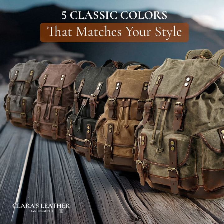 John - Heavy-Duty Canvas Hiking Backpack