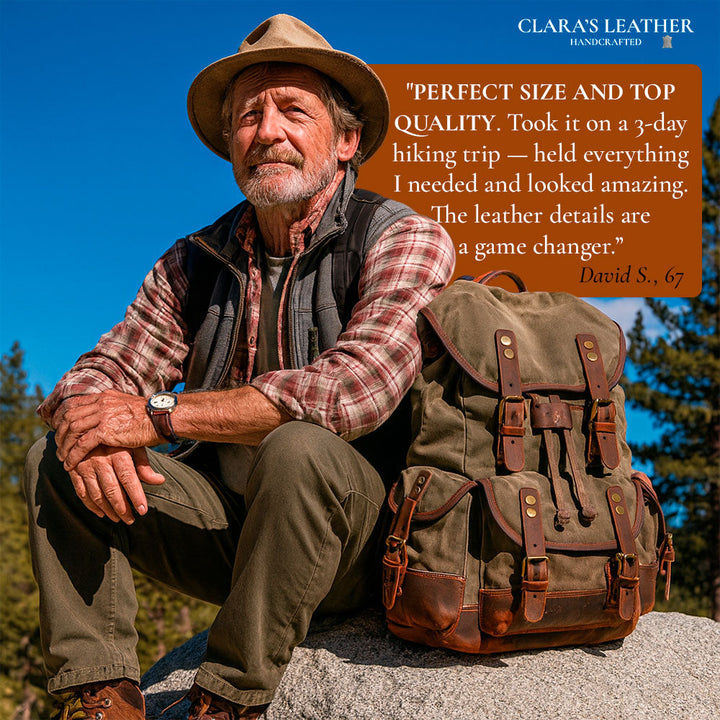 John - Heavy-Duty Canvas Hiking Backpack