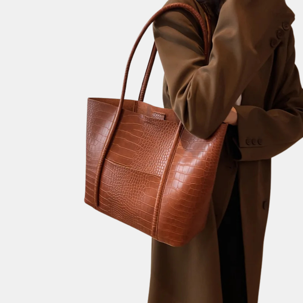 Sophia | Croc Leather Shoulder Bag