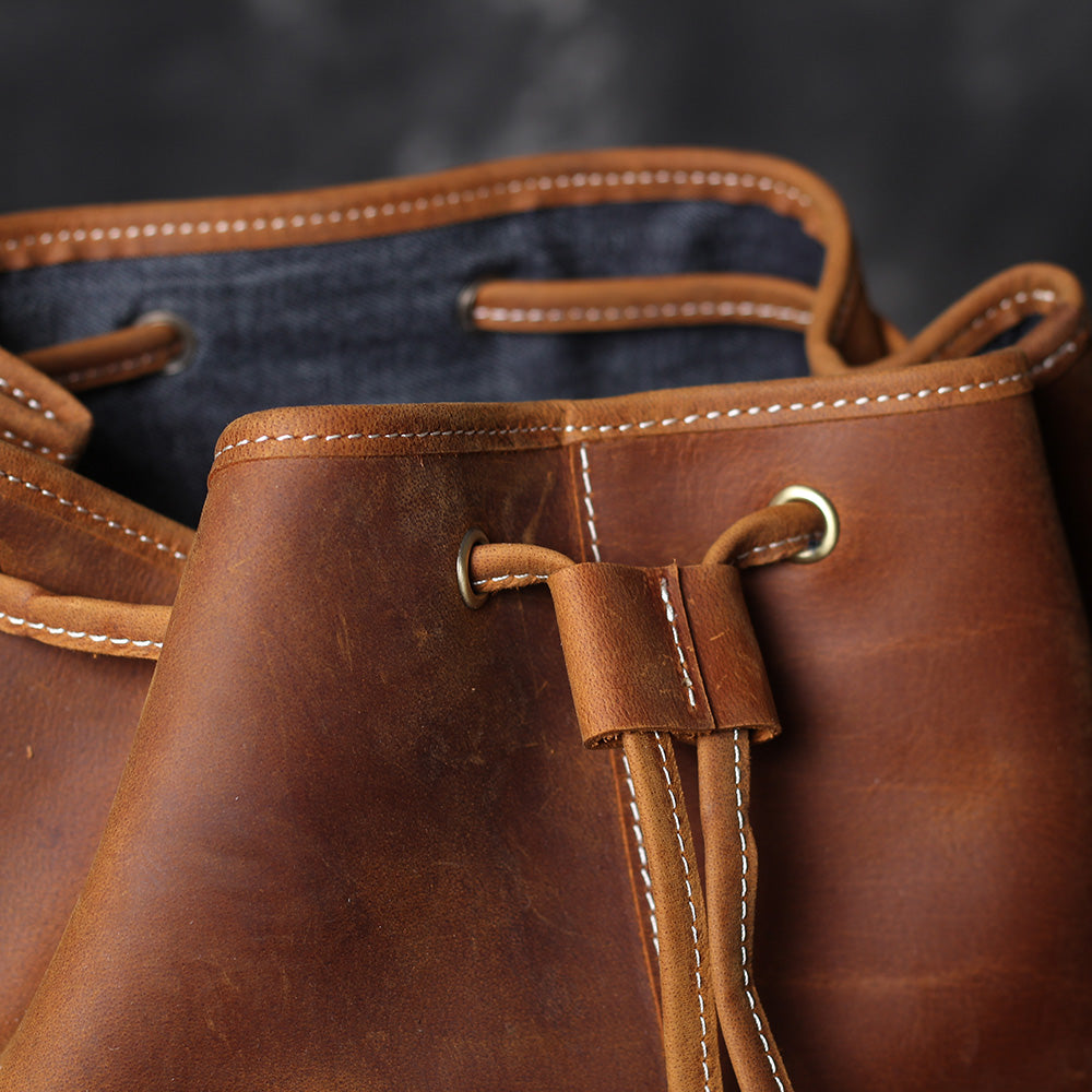 Jeffrey - Durable Classic Leather Knapsack