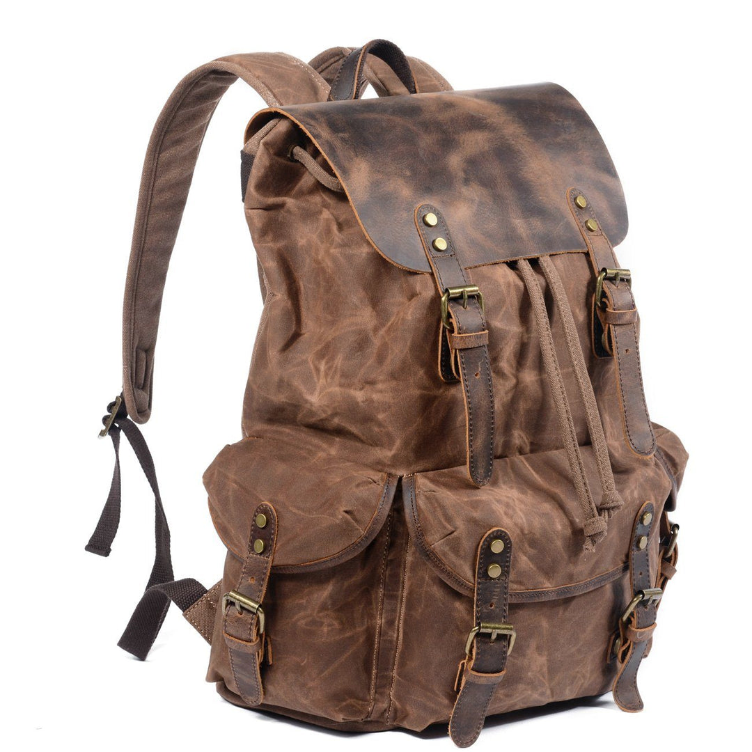 James - Vintage Canvas Leather Backpack