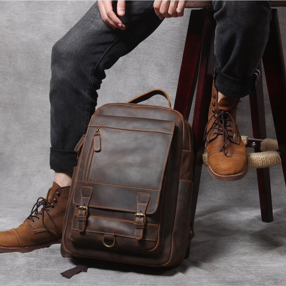 Jason - Premium Tan Leather Backpack