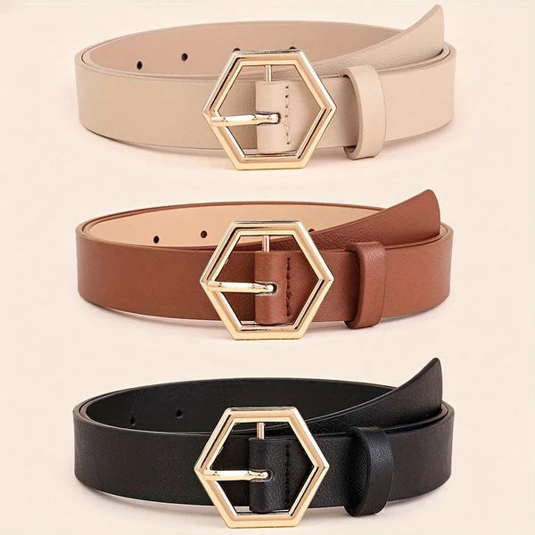 Fine line - Classic ladies' belt made from genuine leather